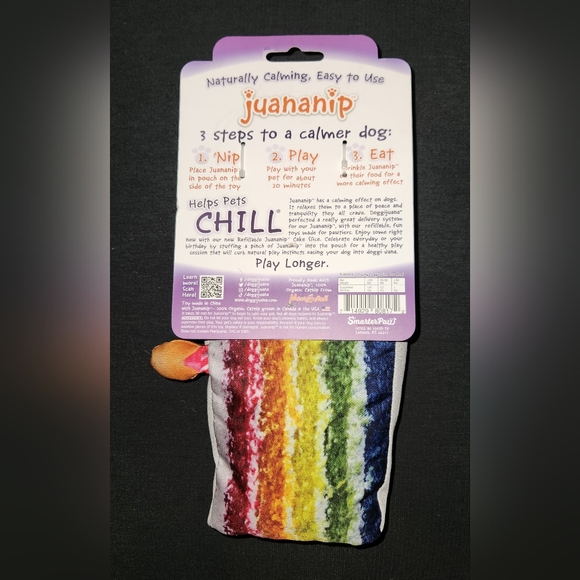 Doggijuana Get the Pawty Started Refillable Juananip Cake Squeaky Dog Plush Toy - Picture 4 of 5